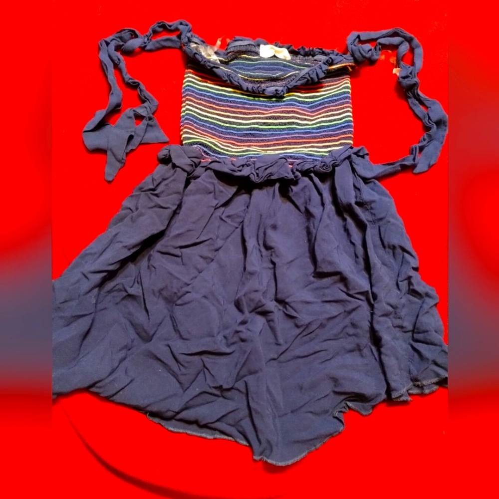 Ocean Drive Rainbow Striped Blue Dress